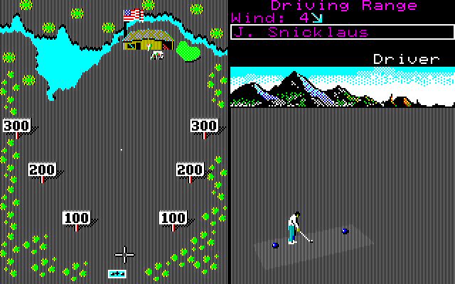 World Tour Golf (PC-98) screenshot: Training at the Driving Range