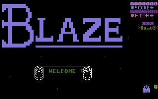 Blaze (Commodore 16, Plus/4) screenshot: Title Screen