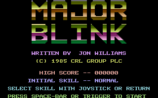 Major Blink: Berks 2 (Commodore 16, Plus/4) screenshot: Title Screen