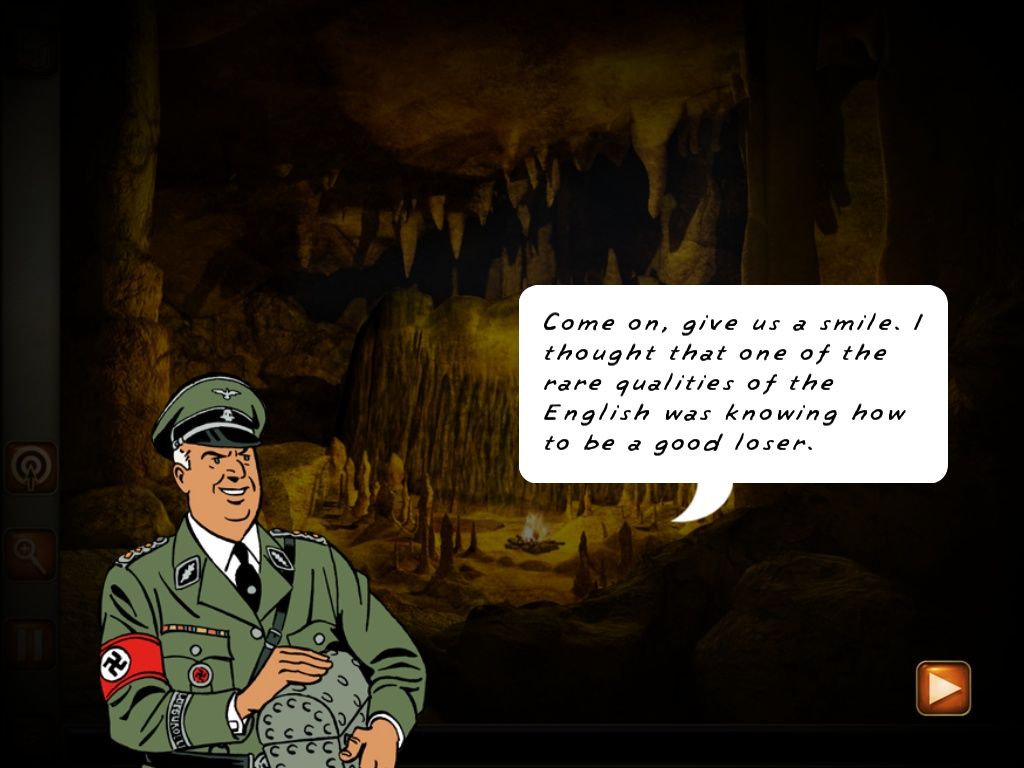 Blake and Mortimer: The Curse of the Thirty Denarii (Windows) screenshot: Game story reminiscent of the adventures of Indiana Jones.
