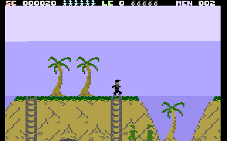 Bridgehead (Commodore 16, Plus/4) screenshot: Soldiers below