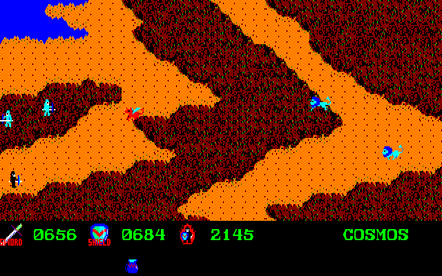 Courageous Perseus (PC-88) screenshot: The light blue soldiers are easy pickings.