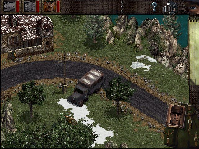 Commandos: Behind Enemy Lines (Windows) screenshot: You can easily drive a truck ingame