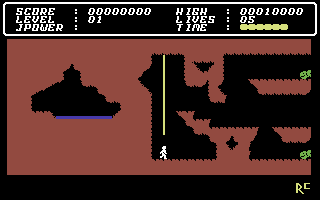 Cave Fighter (Commodore 64) screenshot: Start of the game