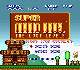 Super Mario All-Stars + Super Mario World (SNES) screenshot: Super Mario Bros. - The Lost Levels title screen