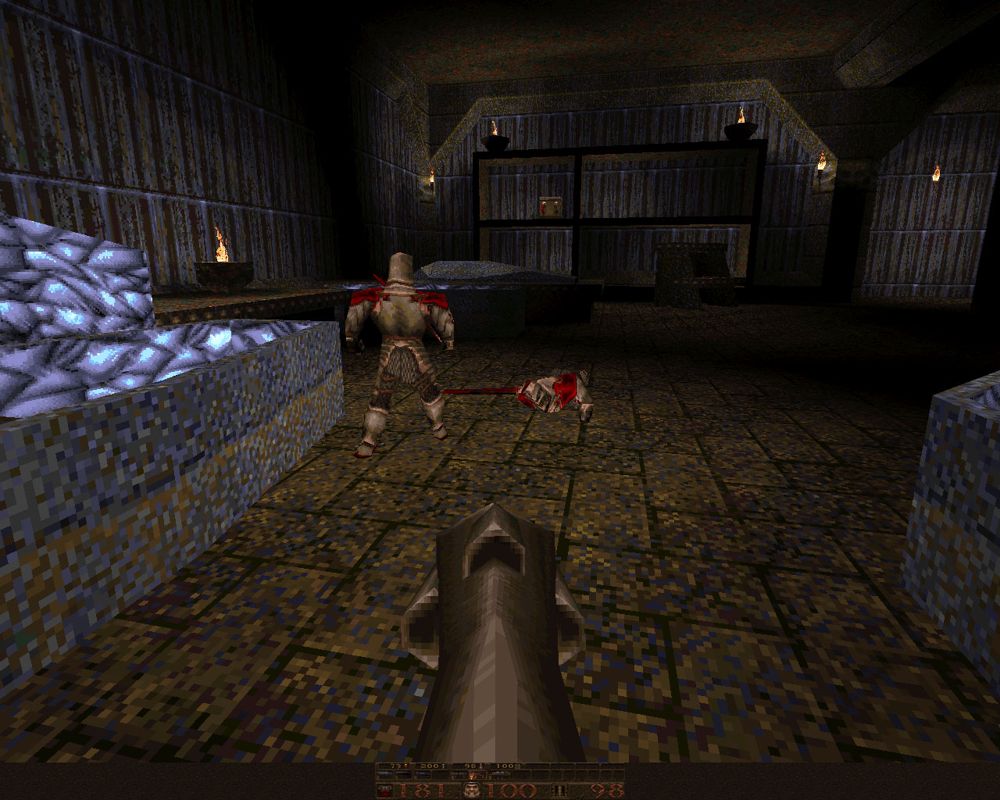 Quake Mission Pack No. I: Scourge of Armagon (Windows) screenshot: This knight is friendly to me because he was summoned by horn of conjuring