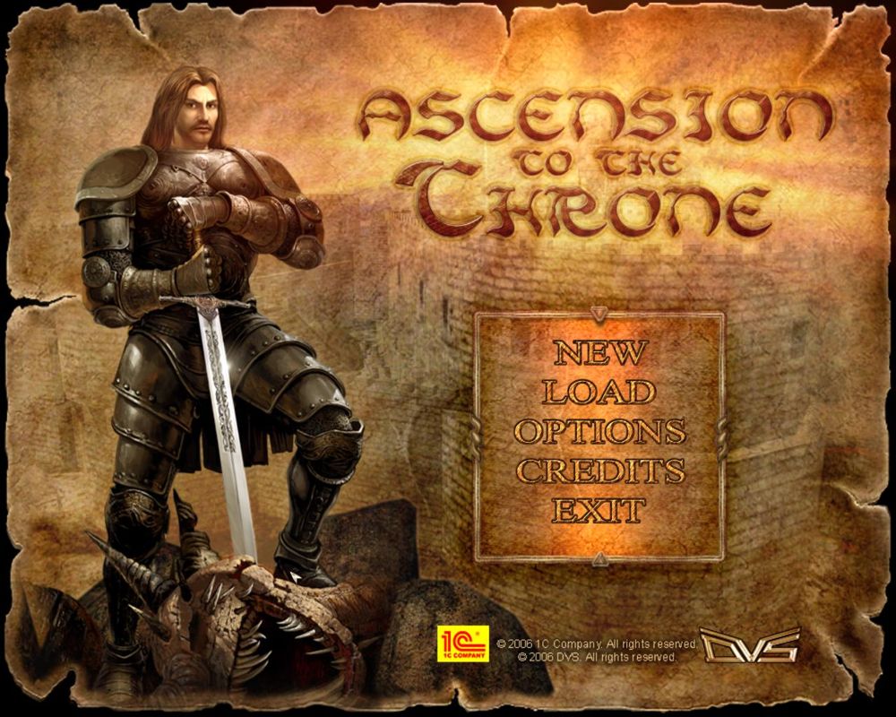 Ascension to the Throne (Windows) screenshot: Main menu