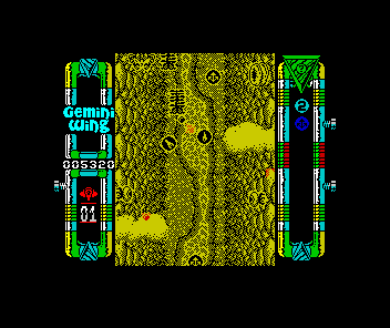 Gemini Wing (ZX Spectrum) screenshot: Hard to see what's happening here