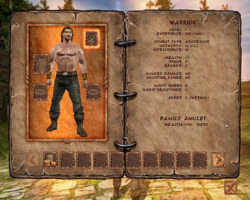 Ascension to the Throne (Windows) screenshot: Character screen