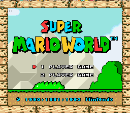 Super Mario All-Stars + Super Mario World (SNES) screenshot: Super Mario World title screen.