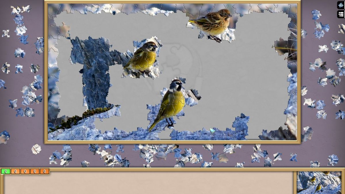 Pixel Puzzles Ultimate: PP2 Birds (Windows) screenshot: Spotted some yellow birds.