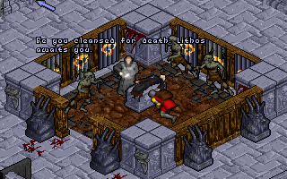 Pagan: Ultima VIII (DOS) screenshot: Some strange ritual... Avatar, are you sure you know what you're doing?