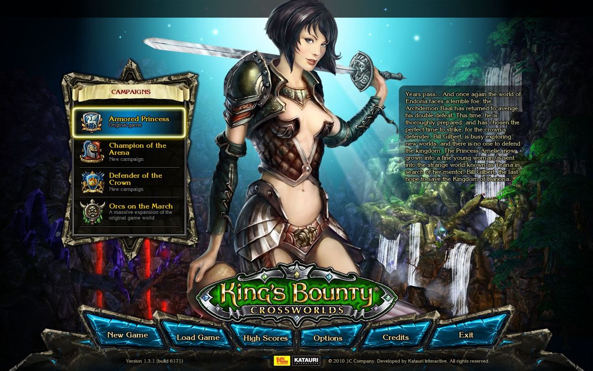 King's Bounty: Crossworlds (Windows) screenshot: Crossworlds allows to play the original Armoured Princess.