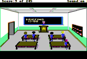 Police Quest: In Pursuit of the Death Angel (Apple II) screenshot: Briefing.