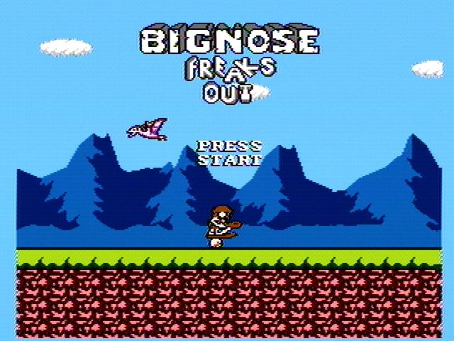 Big Nose Freaks Out (NES) screenshot: Title screen