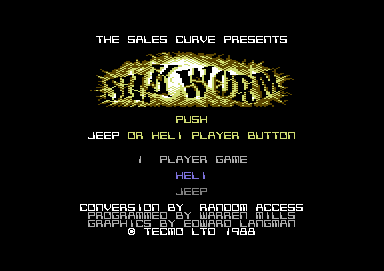 Silkworm (Commodore 64) screenshot: Title screen