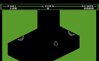 Thrust (Commodore 16, Plus/4) screenshot: Underground