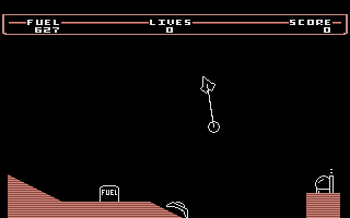 Thrust (Commodore 16, Plus/4) screenshot: Got the Pod