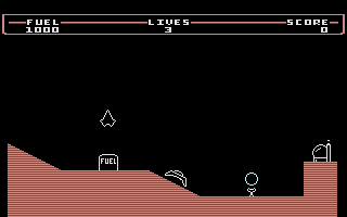 Thrust (Commodore 16, Plus/4) screenshot: Get the Pod