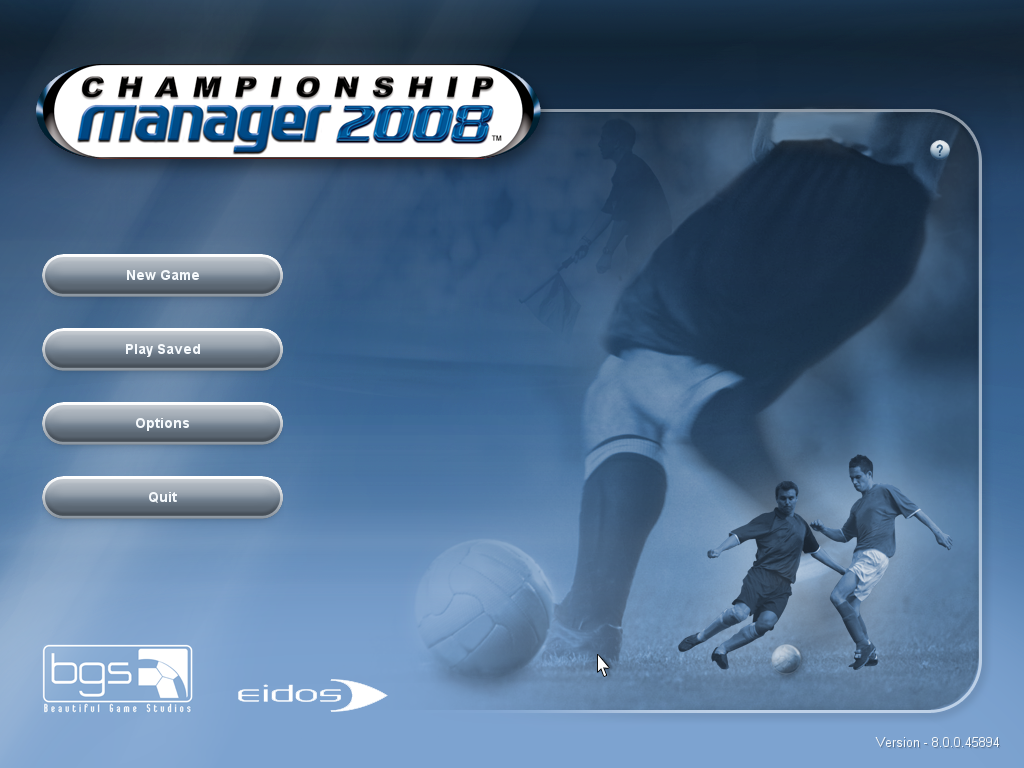 Championship Manager 2008 (Windows) screenshot: Main menu