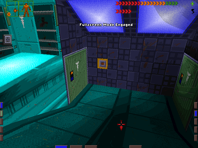 System Shock (DOS) screenshot: The same scene (640 x 480, fullscreen mode)