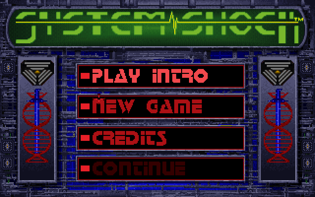 System Shock (DOS) screenshot: Main Menu