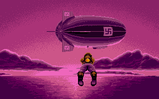 Rocket Ranger (Apple IIgs) screenshot: Zeppelin!
