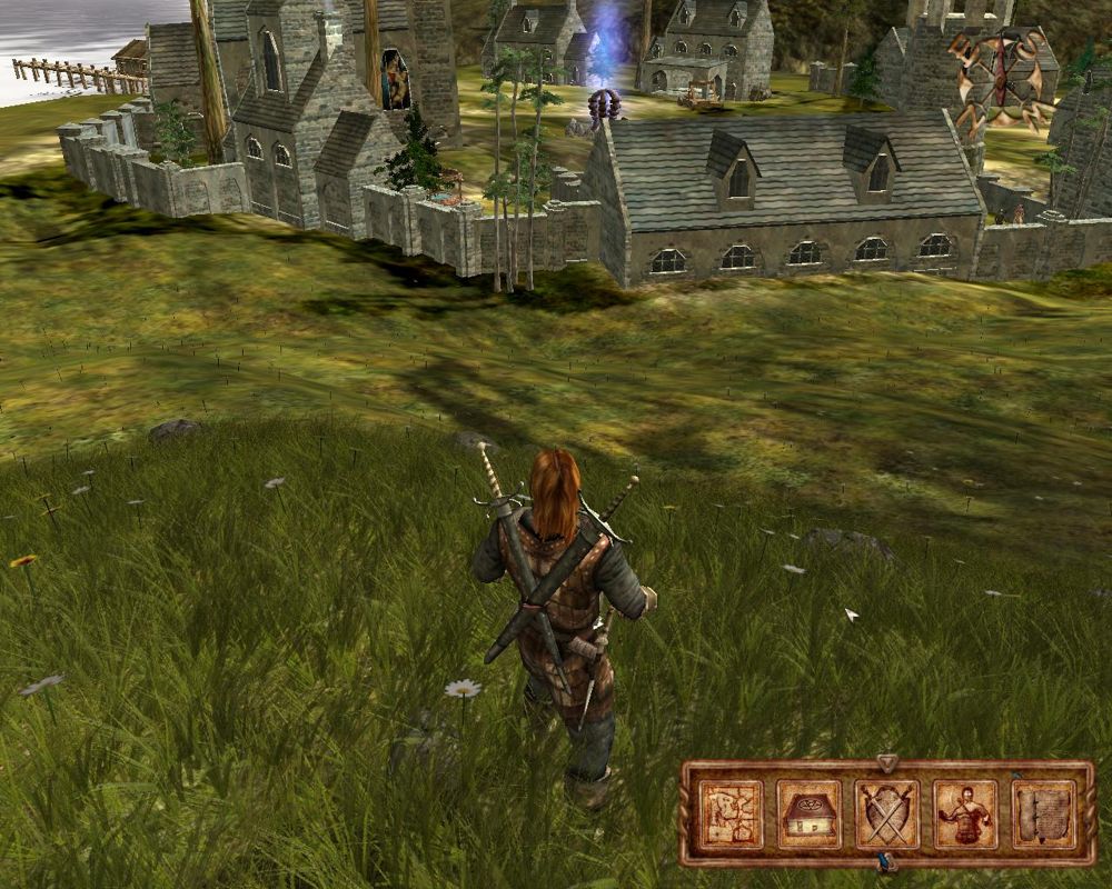 Ascension to the Throne (Windows) screenshot: New armor and the awfully short draw distance for grass and scenery objects.