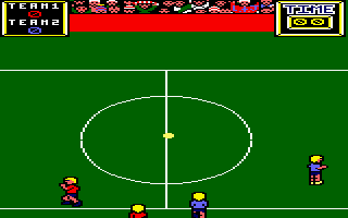 Match Day (Amstrad CPC) screenshot: Here comes the players