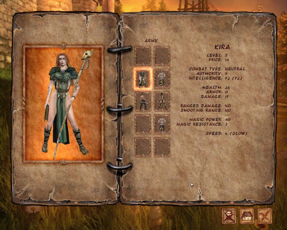 Ascension to the Throne (Windows) screenshot: Army screen, with unique unit selected.