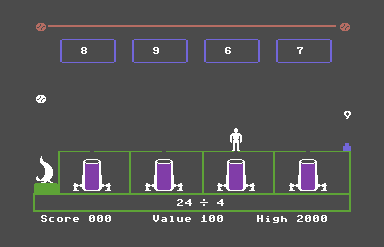 Math Blaster! (Commodore 64) screenshot: The actual game