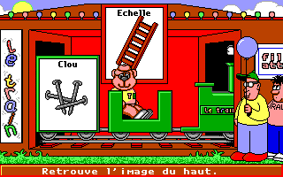 Fun School 4: for the under 5s (DOS) screenshot: Fun Train (VGA/French version)
