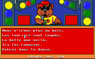 Fun School 4: for the under 5s (DOS) screenshot: Teddy's Karaoke (VGA/French version)