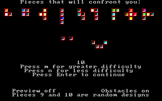 Berlin Wall (DOS) screenshot: The start of a game at the highest level of difficulty