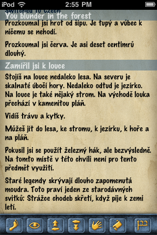 Belegost (iPhone) screenshot: Playing in the original Czech
