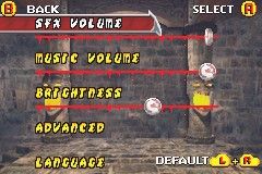 Mortal Kombat: Deadly Alliance (Game Boy Advance) screenshot: The Options