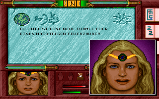 Escape from Ragor (DOS) screenshot: You just learned a fireball spell.