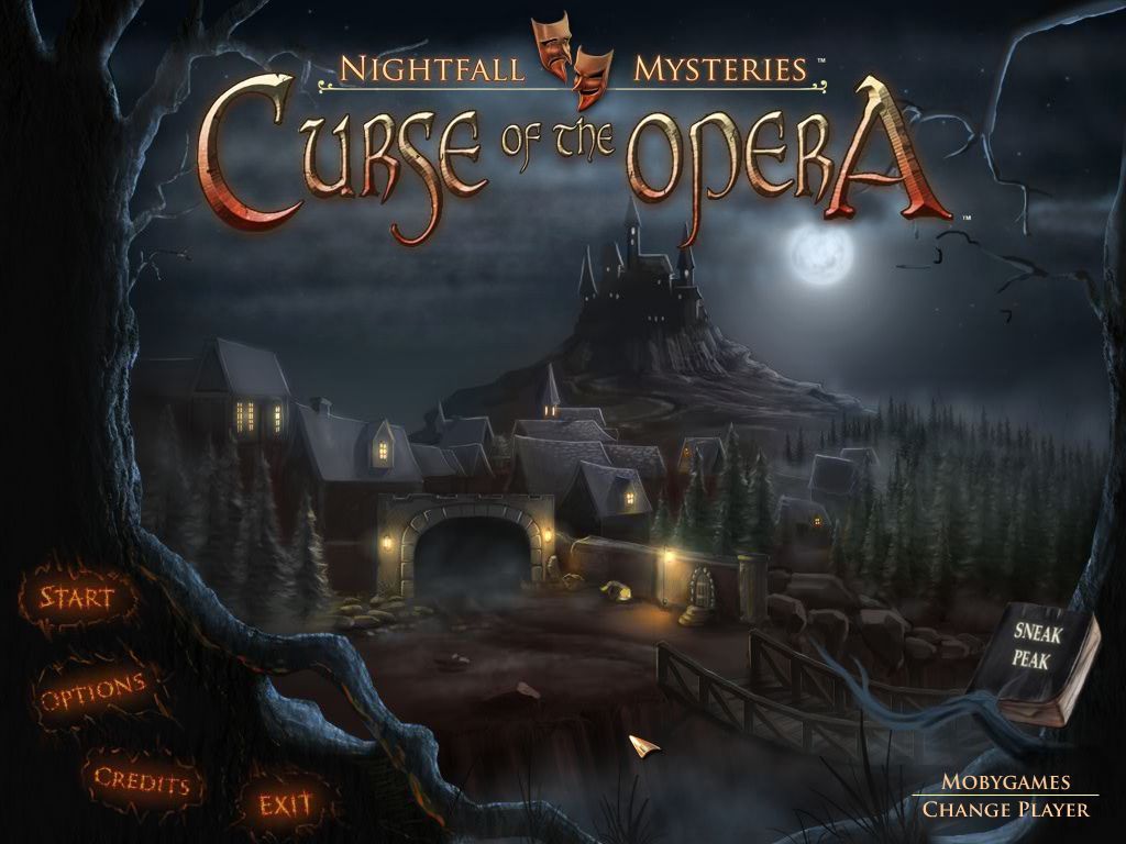 Nightfall Mysteries: Curse of the Opera (Macintosh) screenshot: Title / main menu