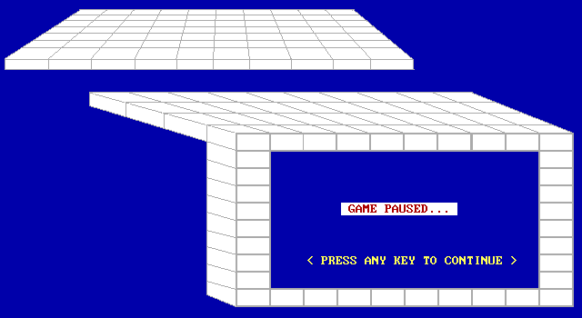 Rampcube (DOS) screenshot: The game can be paused