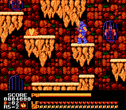Astyanax (NES) screenshot: Round 5-2 CLIFF