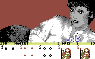 Strip Poker II Plus (Commodore 64) screenshot: Good hand?