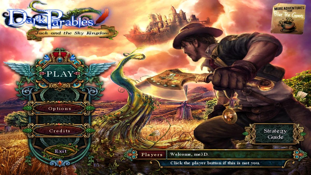 Dark Parables: Jack and the Sky Kingdom (Windows) screenshot: Main menu