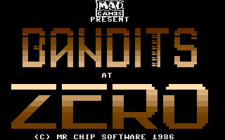 Bandits at Zero (Commodore 16, Plus/4) screenshot: Title Screen