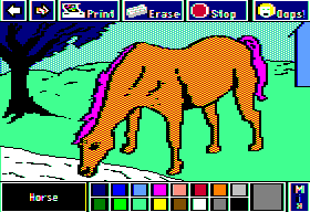 Electric Crayon: Fun on the Farm (Apple II) screenshot: Horse