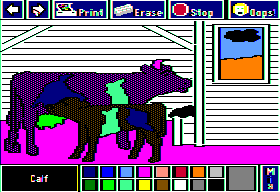 Electric Crayon: Fun on the Farm (Apple II) screenshot: Calf