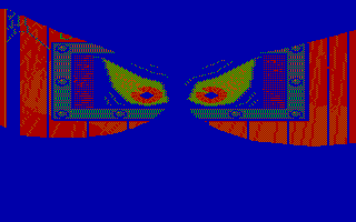 Manhunter 2: San Francisco (DOS) screenshot: A suspicious pair of eyes... (CGA with RGB monitor)