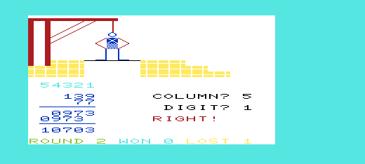 Hangman-Hangmath (VIC-20) screenshot: Hangmath - Puzzle Solved