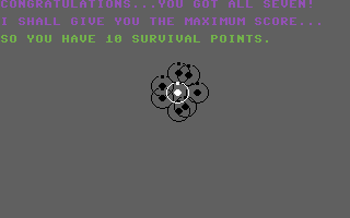 In the Beginning... (Commodore 64) screenshot: You've made it