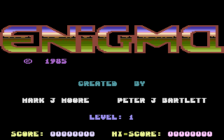 Enigma (Commodore 16, Plus/4) screenshot: Title Screen