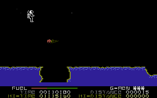 'g'man (Commodore 16, Plus/4) screenshot: Lets get to the Moonbus